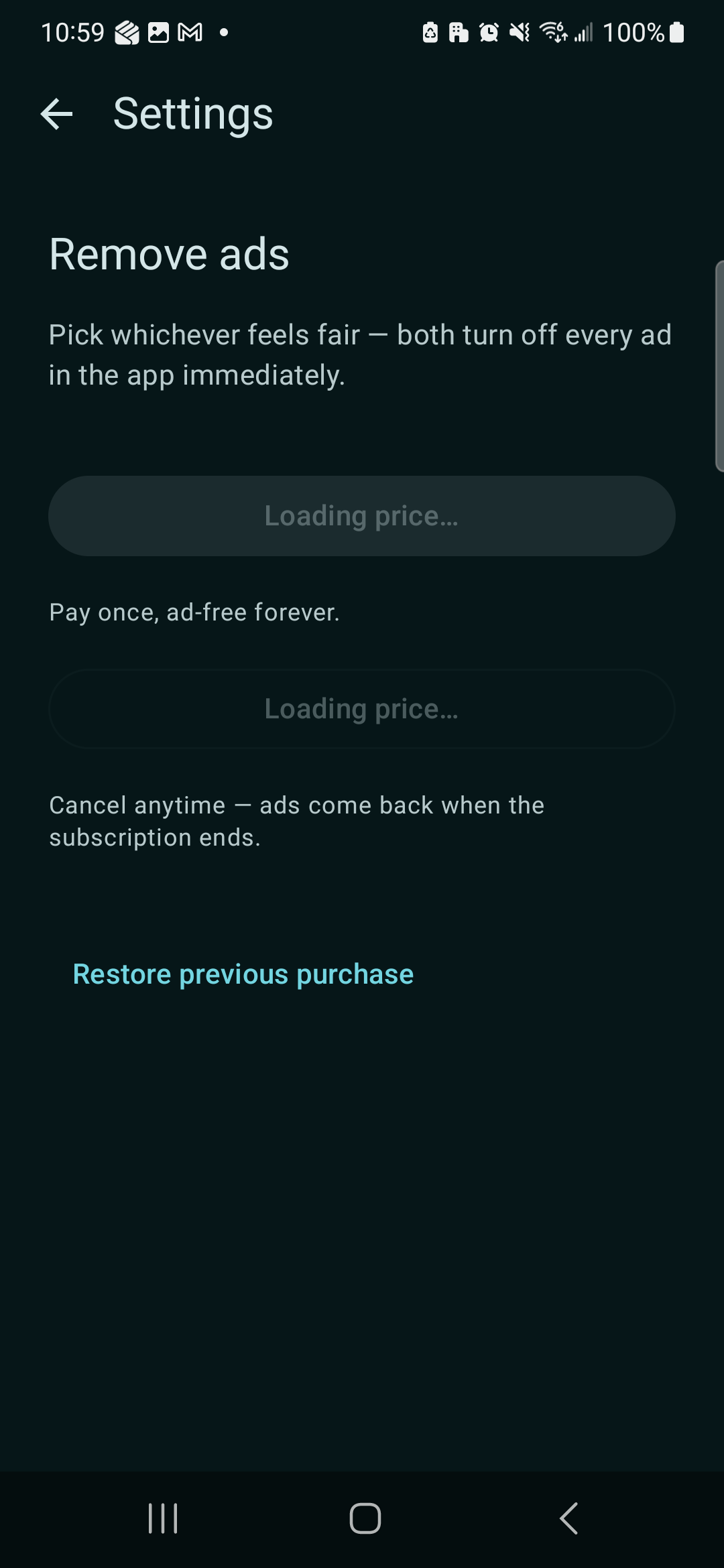 Hush Remote settings